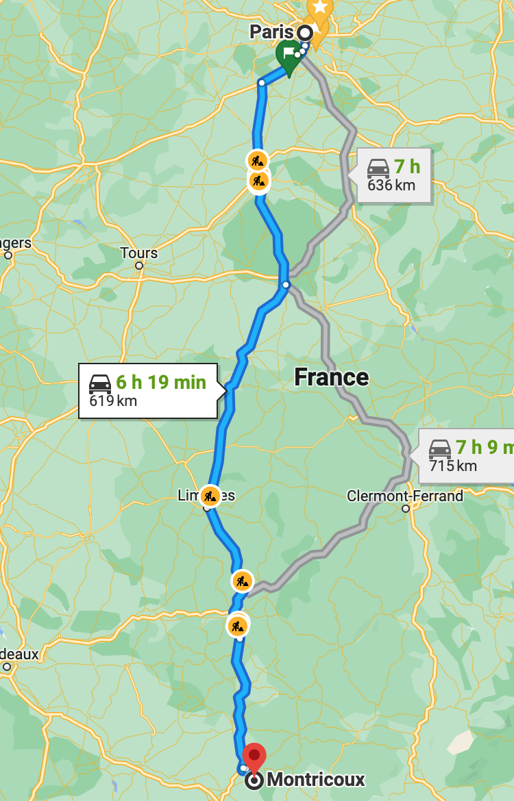 Parcours Paris-Montricoux